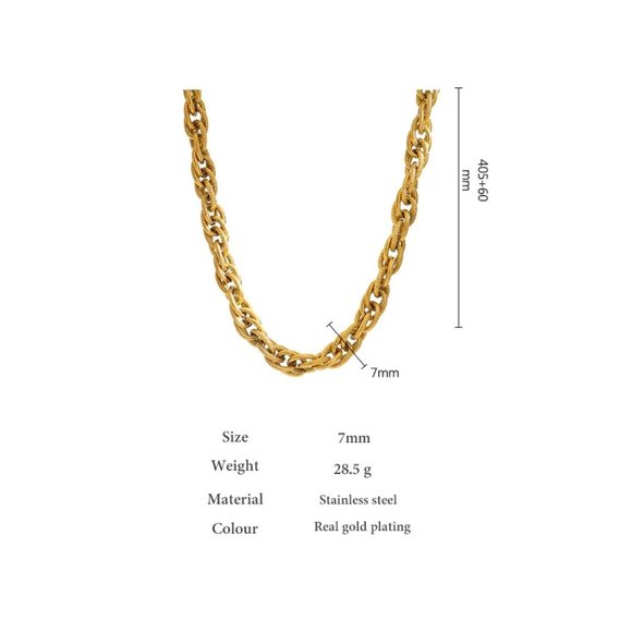 New 18K Gold Plated Chunky Link Chain Necklace - Picture 4 of 7